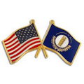 Kentucky & USA Flag Pin